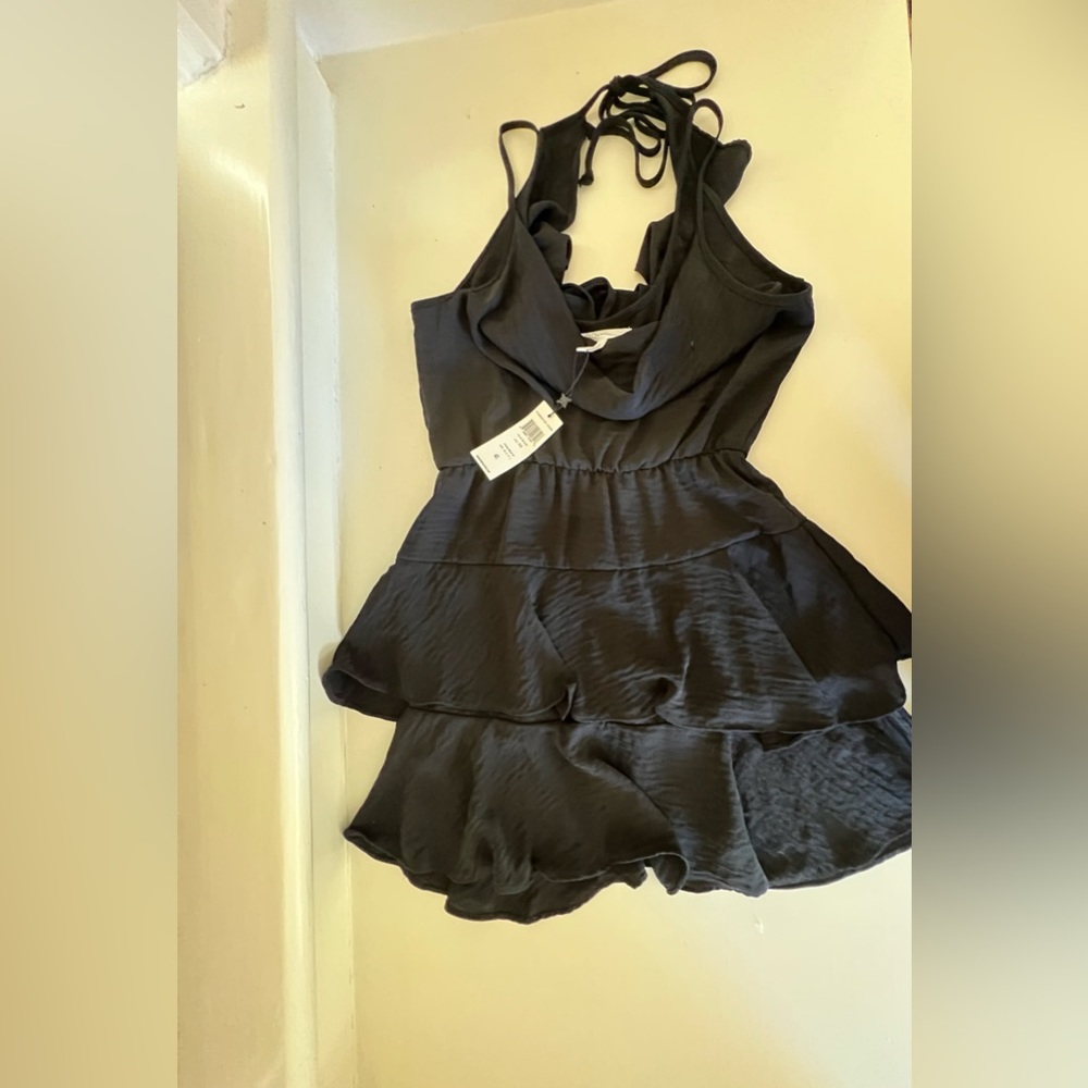 BCBG black halter mini dress